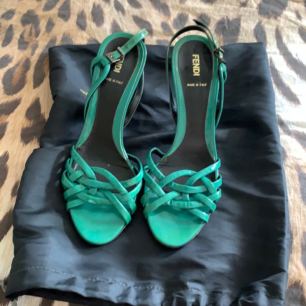 Fendi fancy women sandals with heel size 40